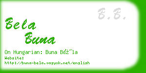 bela buna business card